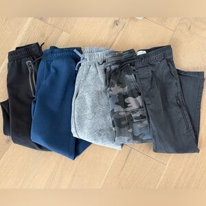 Boys assorted Joggers in Black, Blue, Gray, and Camo bundle